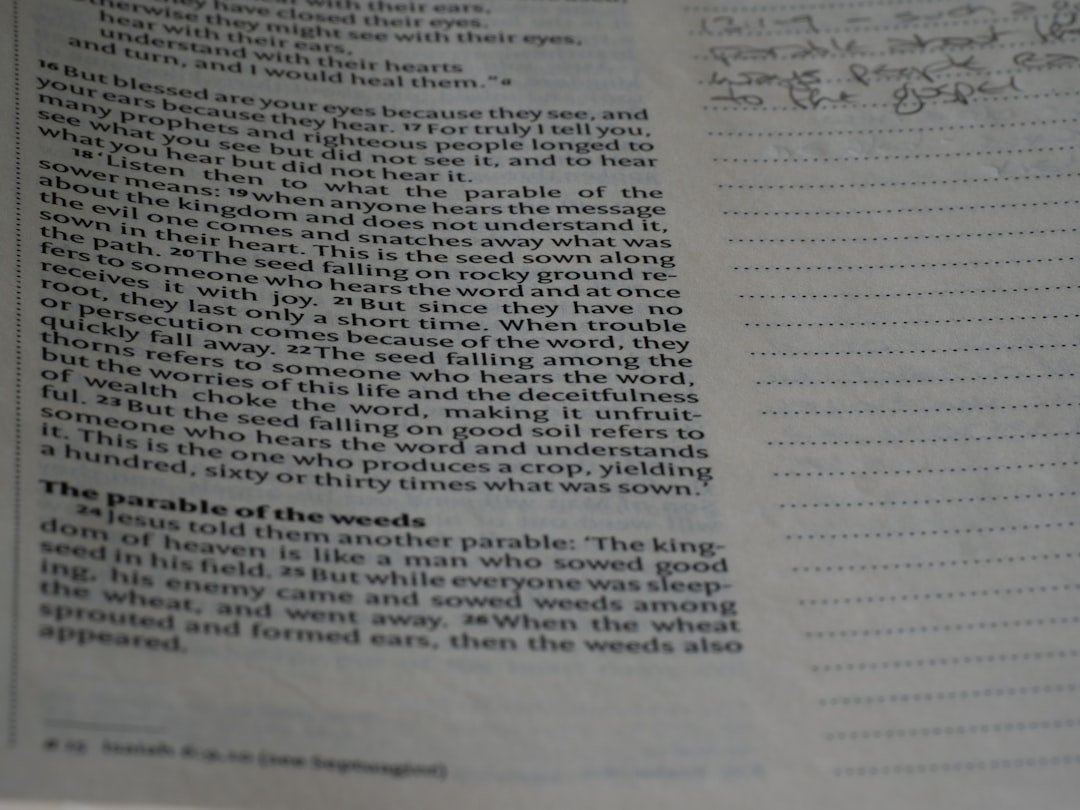 a close up of a book with writing on it