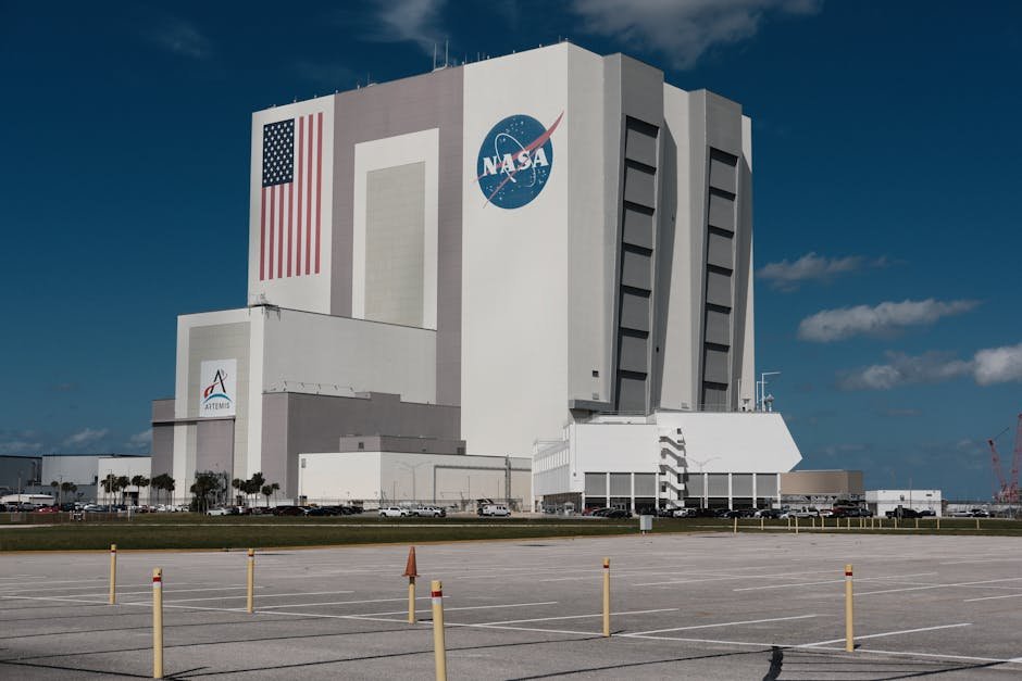 The iconic Vehicle Assembly Building at NASA's Kennedy Space Center, Florida.